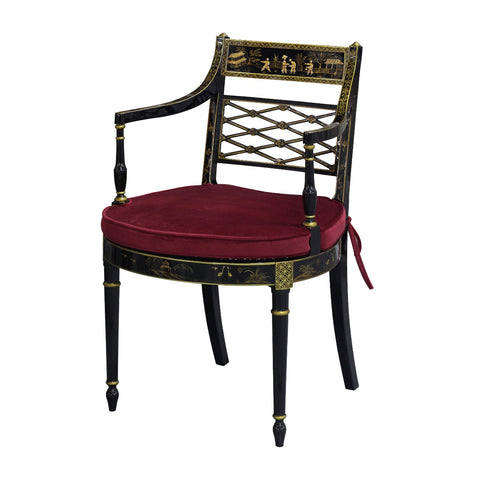 Chinoiserie Armstoel Rood