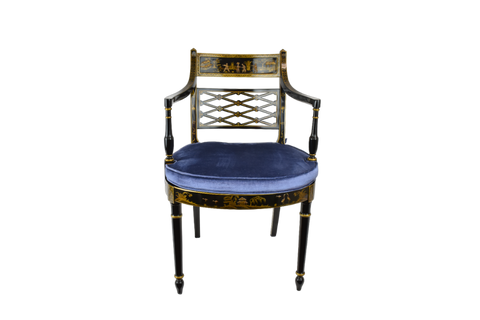 Chinoiserie Armstoel Blauw