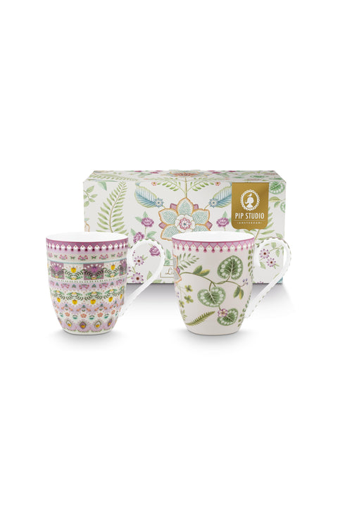 Pip Studio geschenkset: Lily & Lotus 2 bekers XL - 450 ml